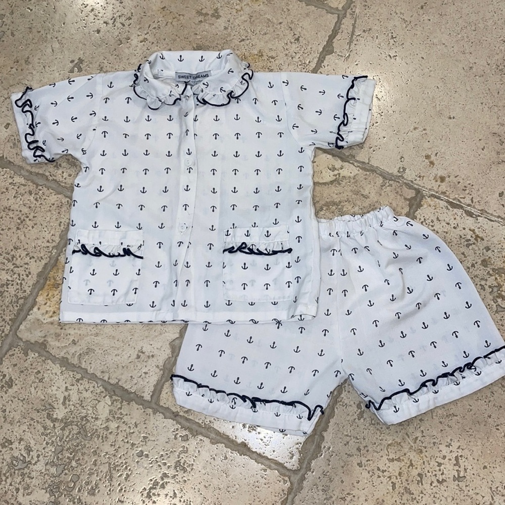 Girls Sweet Dreams Anchor Pajama Set